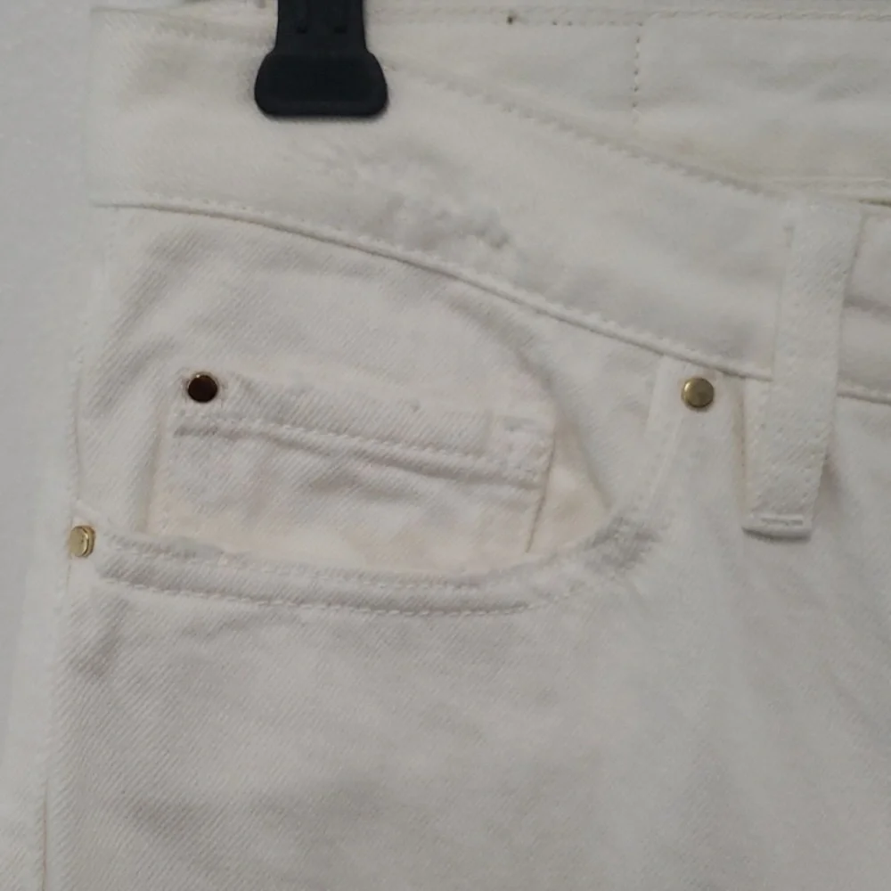 Sezane 1967 ecru denim high rise straight leg pants - Picture 5 of 16
